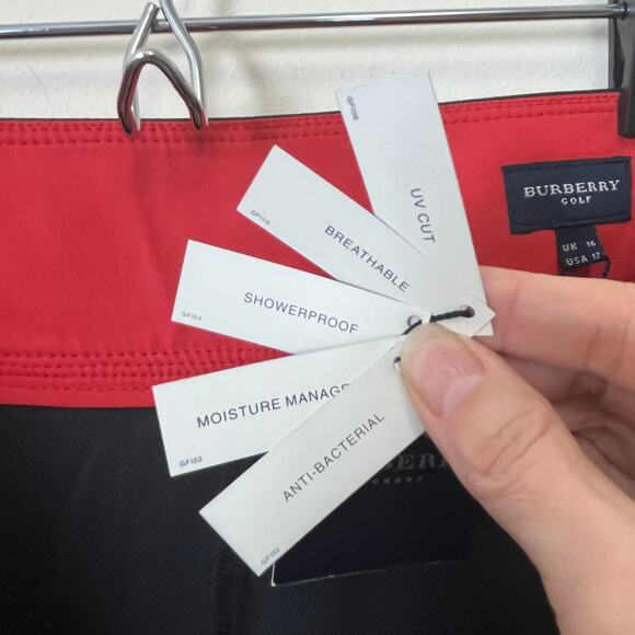 NEW Burberry Golf Skort Skirt 12 Black White Nova Check - Picture 6 of 11